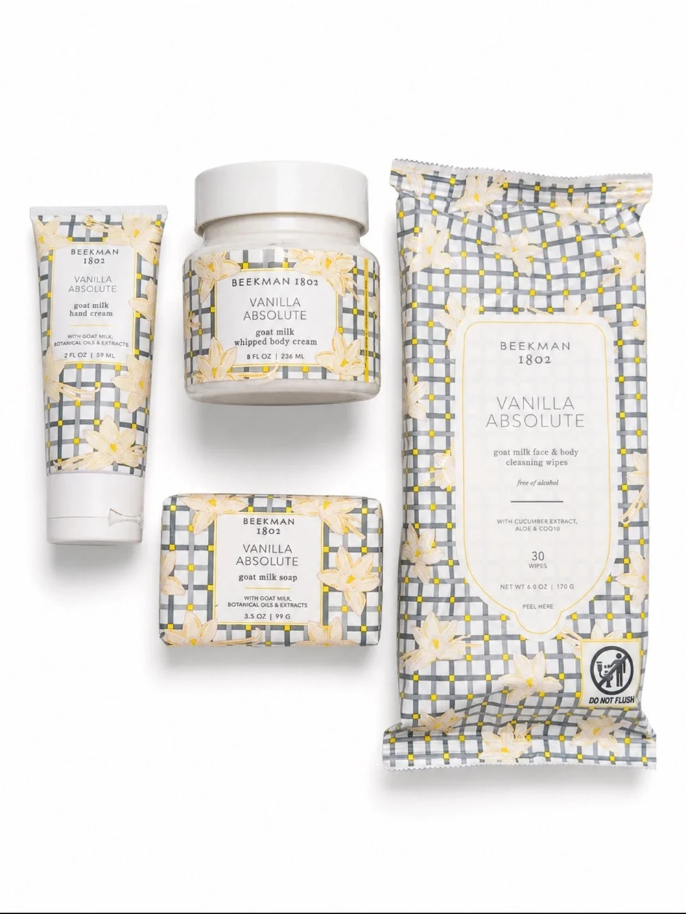 Beekman 1802 Vanilla Absolute Skincare Set - Cream & Yellow Floral